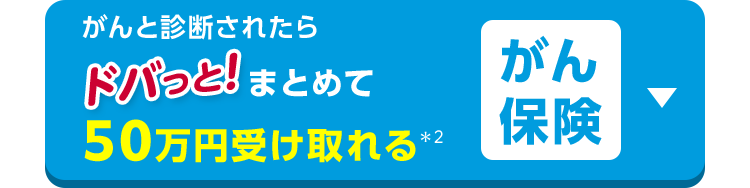 がんと診断されたら
ドバっと! まとめて
50万円受け取れる*2
がん保険